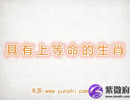 具有上等命的生肖